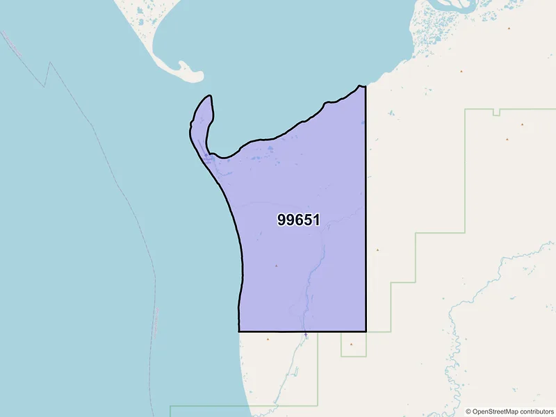 Map of Platinum, Alaska and ZIP codes