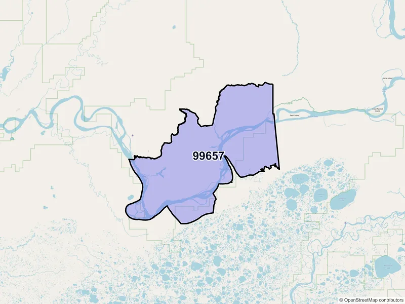 Map of Russian Mission, Alaska and ZIP codes