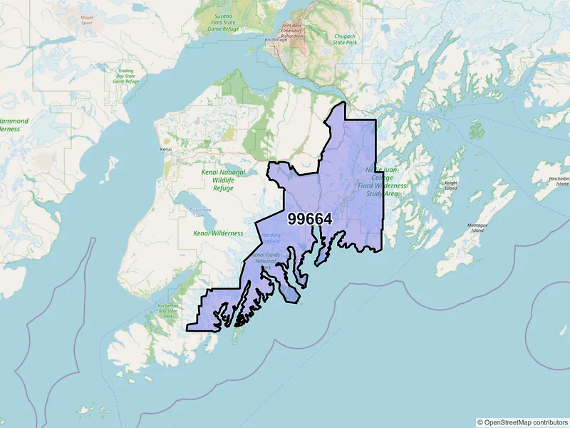 Map of ZIP Code 99664 — Seward, AK