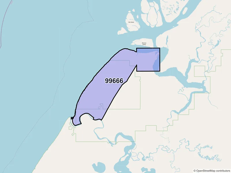 Map of Nunam Iqua, Alaska and ZIP codes