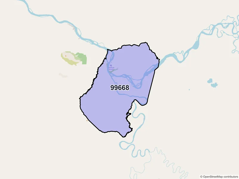 Map of Sleetmute, Alaska and ZIP codes