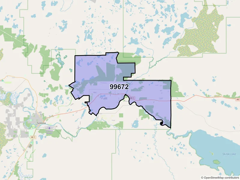 Map of ZIP Code 99672 — Sterling, AK