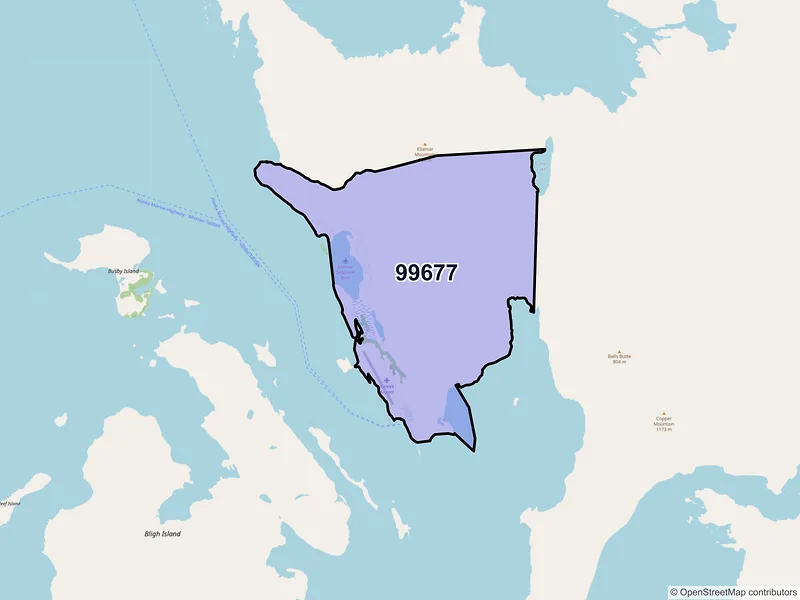 Map of Tatitlek, Alaska and ZIP codes