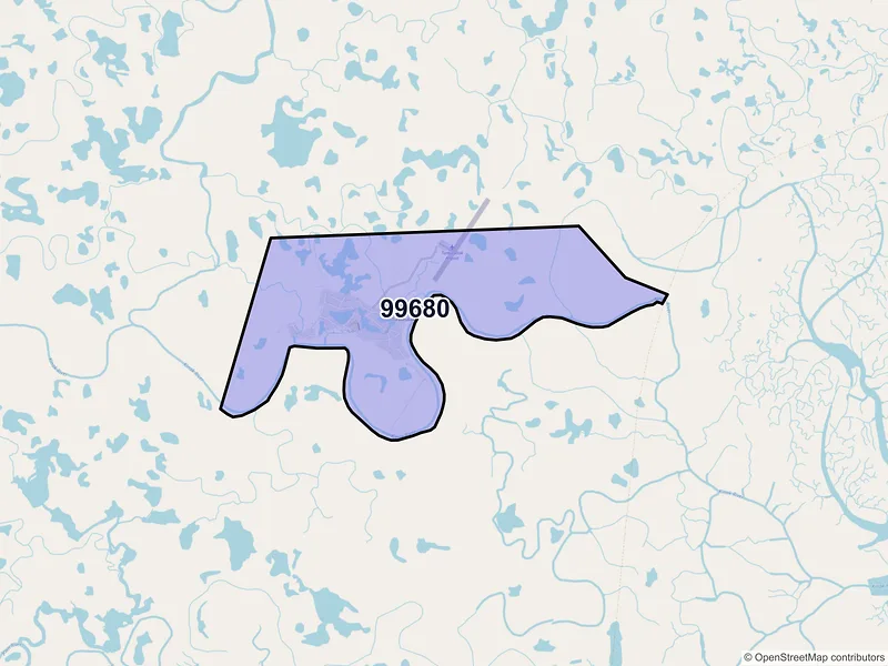 Map of Tuntutuliak, Alaska and ZIP codes