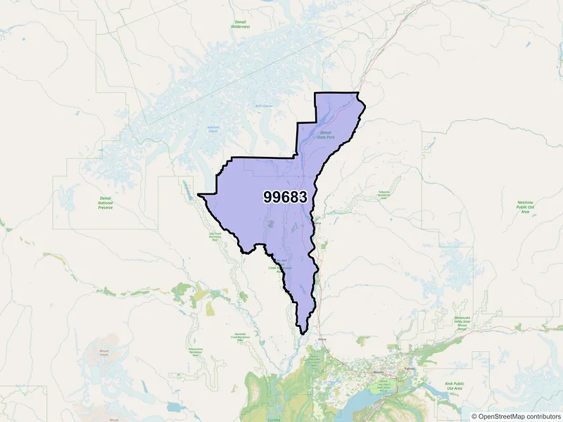 Map of Trapper Creek, Alaska and ZIP codes