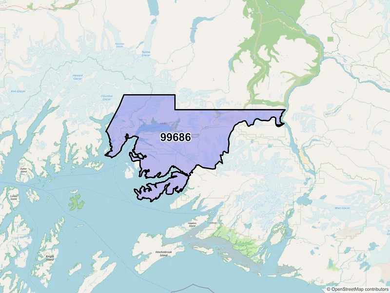 Map of ZIP Code 99686 — Valdez, AK
