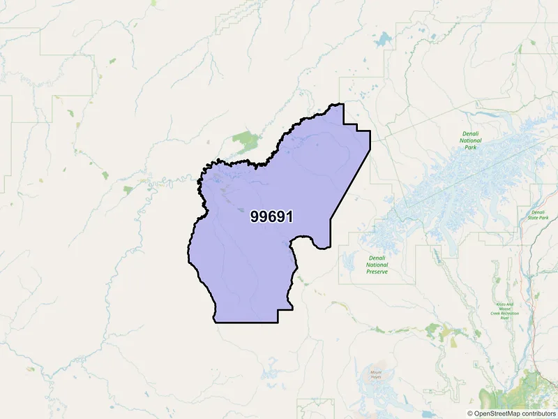 Map of Nikolai, Alaska and ZIP codes