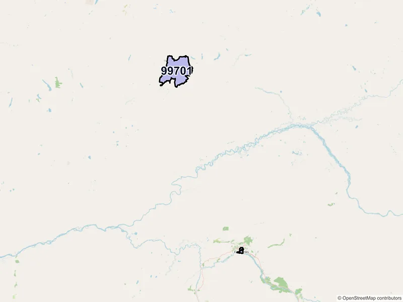Map of ZIP Code 99701 — Fairbanks, AK