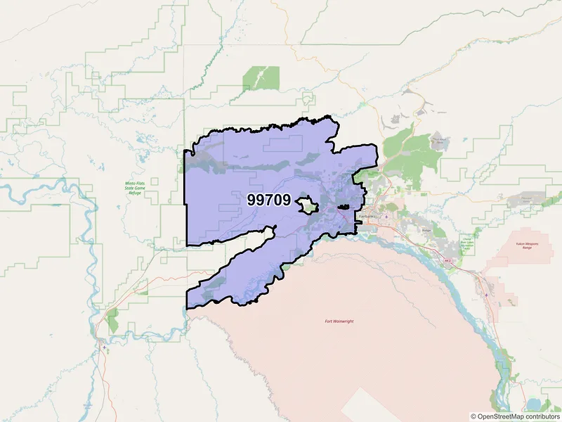 Map of ZIP Code 99709 — Fairbanks, AK