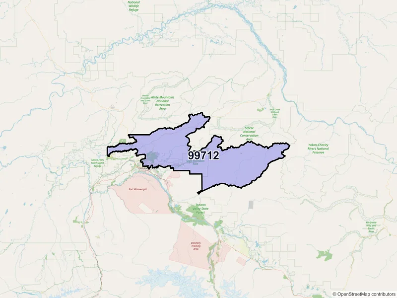 Map of ZIP Code 99712 — Fairbanks, AK