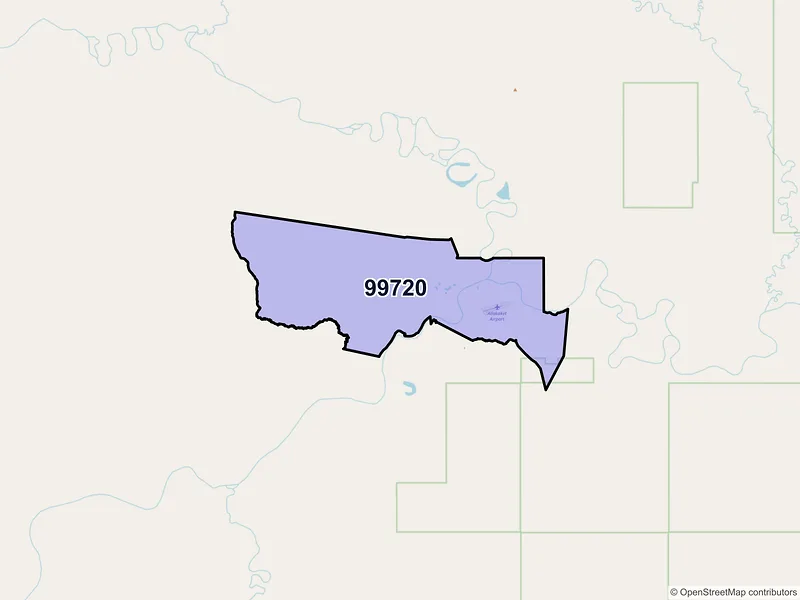 Map of Allakaket, Alaska and ZIP codes