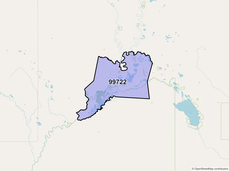 Map of Arctic Village, Alaska and ZIP codes