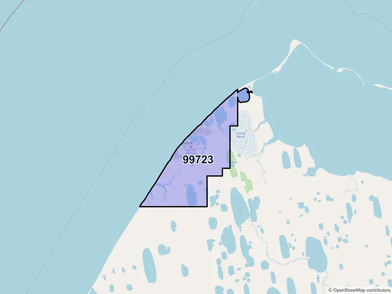 Map of Barrow, Alaska and ZIP codes