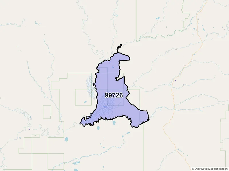 Map of Bettles Field, Alaska and ZIP codes