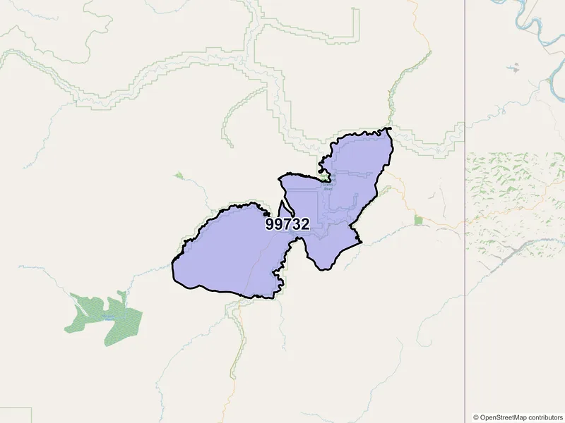 Map of Chicken, Alaska and ZIP codes