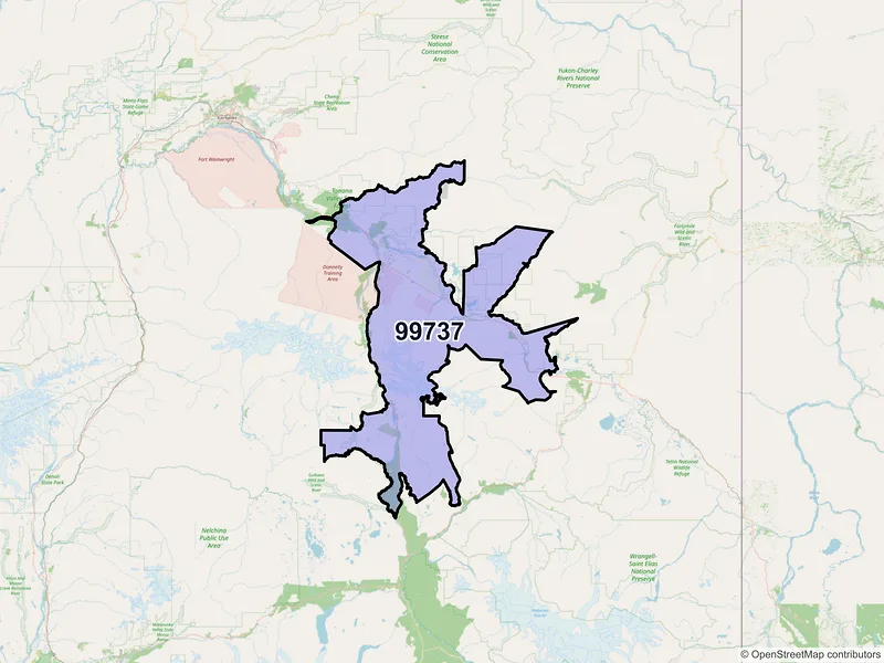 Map of ZIP Code 99737 — Delta Junction, AK