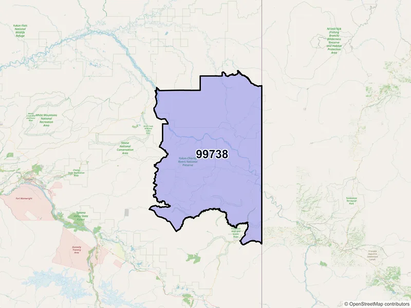 Map of Eagle, Alaska and ZIP codes