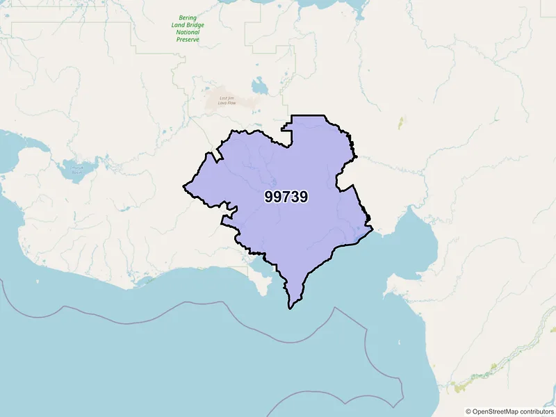 Map of Elim, Alaska and ZIP codes