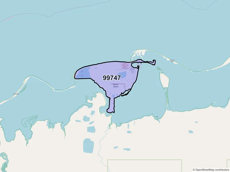 Map of Kaktovik, Alaska and ZIP codes