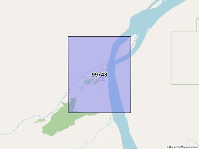 Map of Kaltag, Alaska and ZIP codes