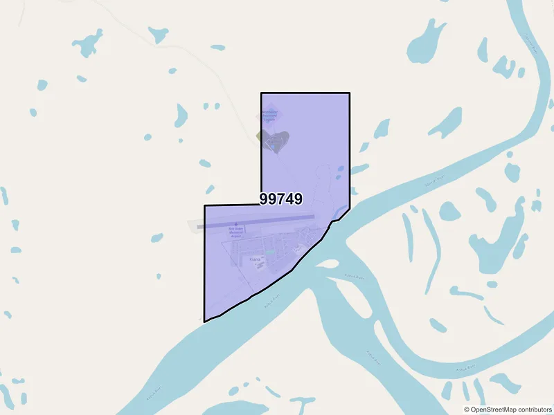Map of Kiana, Alaska and ZIP codes