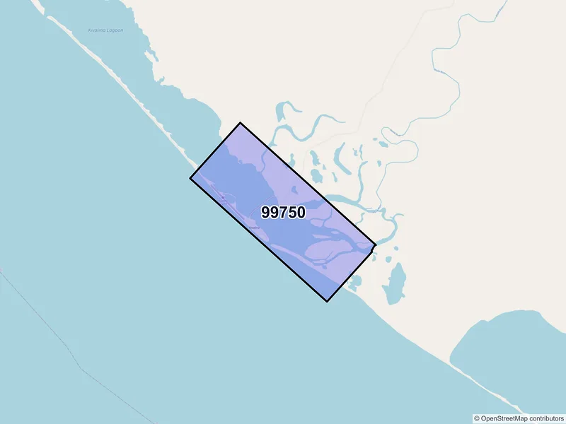 Map of Kivalina, Alaska and ZIP codes