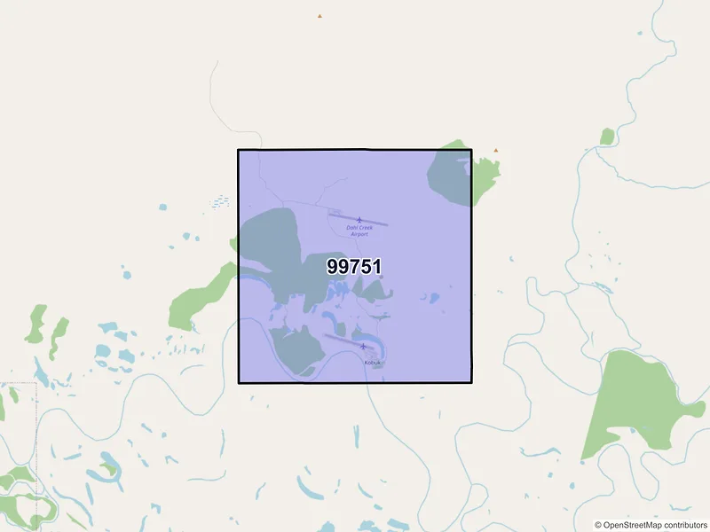 Map of Kobuk, Alaska and ZIP codes