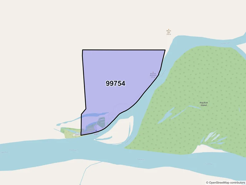 Map of Koyukuk, Alaska and ZIP codes