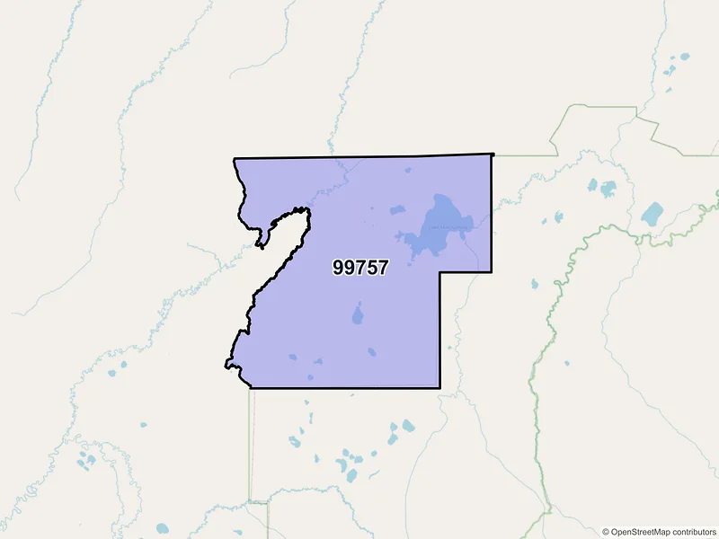Map of Lake Minchumina, Alaska and ZIP codes