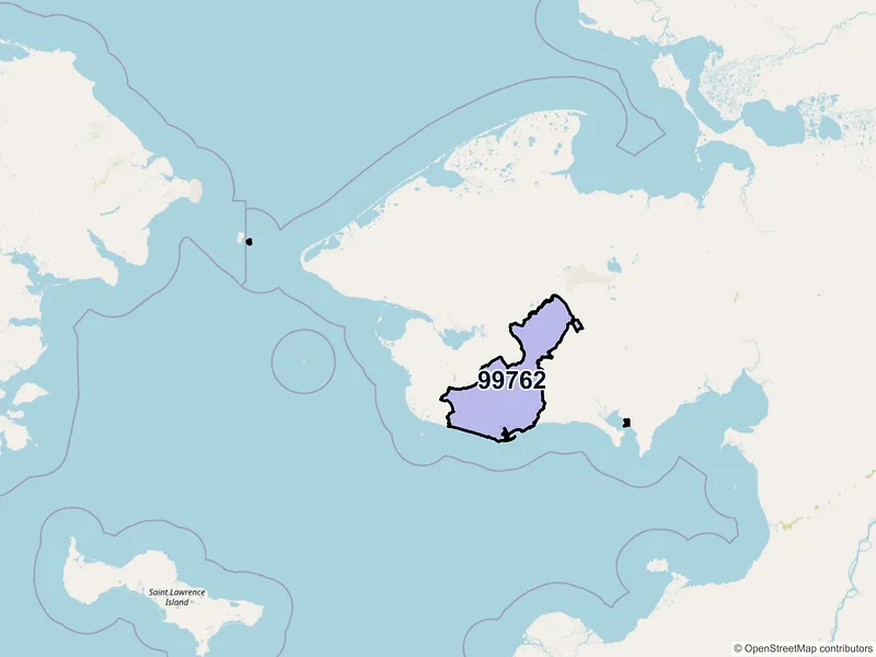 Map of Nome, Alaska and ZIP codes