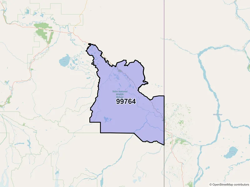 Map of Northway, Alaska and ZIP codes