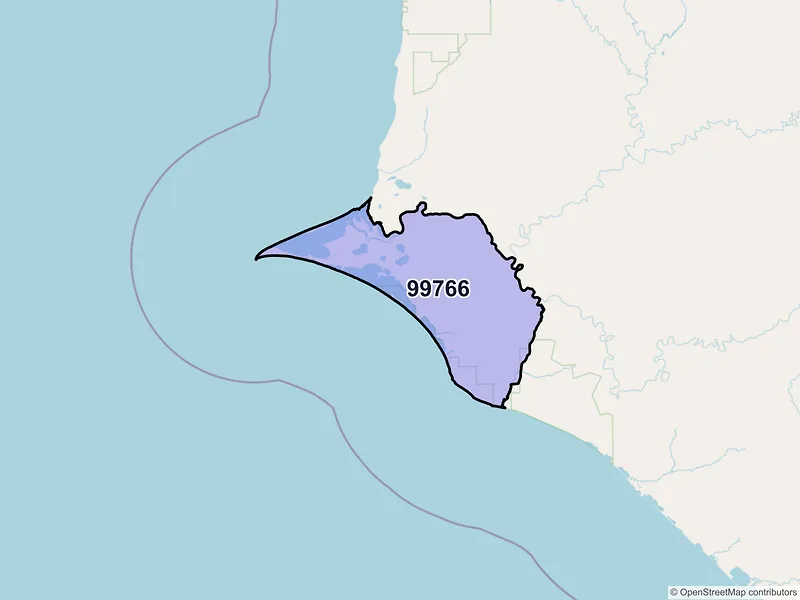 Map of Point Hope, Alaska and ZIP codes