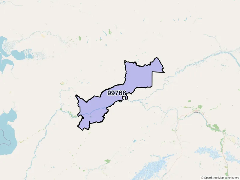 Map of Ruby, Alaska and ZIP codes
