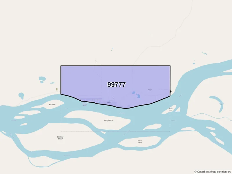 Map of Tanana, Alaska and ZIP codes
