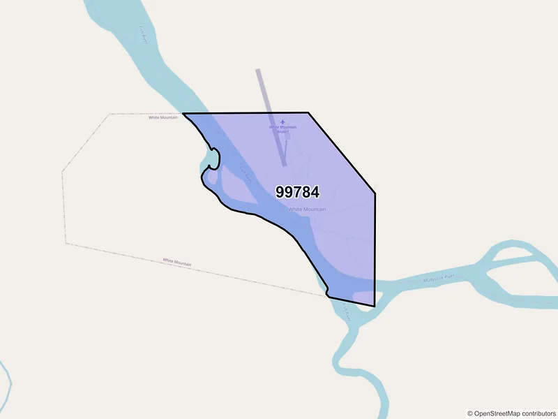 Map of White Mountain, Alaska and ZIP codes