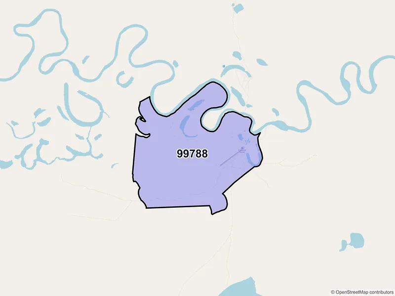 Map of Chalkyitsik, Alaska and ZIP codes