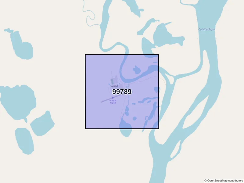 Map of Nuiqsut, Alaska and ZIP codes