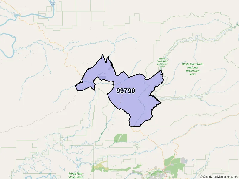 Map of ZIP Code 99790 — Fairbanks, AK