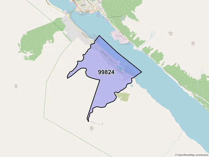 Map of ZIP Code 99824 — Douglas, AK