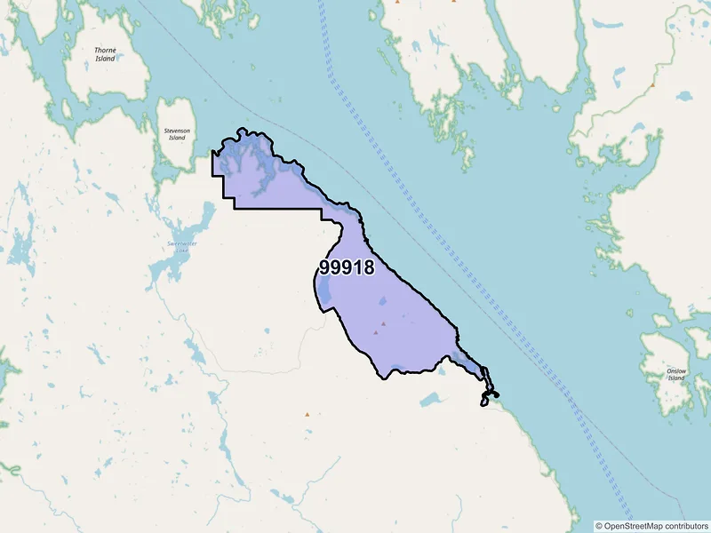 Map of Coffman Cove, Alaska and ZIP codes
