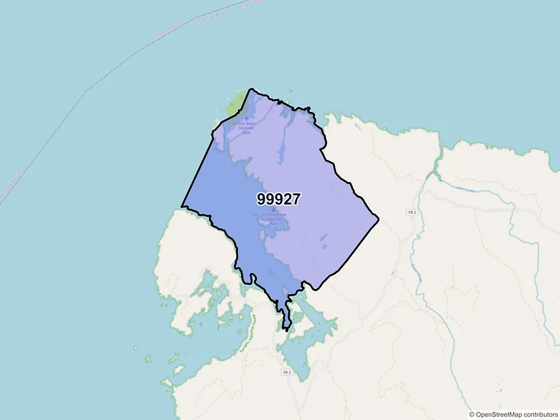 Map of Point Baker, Alaska and ZIP codes